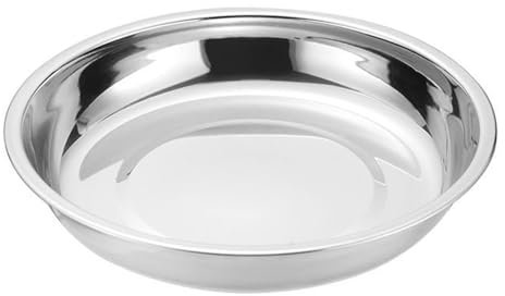 Greensen Platos De Cena Redondos De Acero Inoxidable, Platos De Camping Redondos De Metal, Platos De Camping Redondos De Acero Inoxidable, Platos De Sopa Mesa para El Hogar (Pequeño)