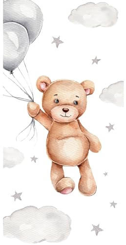 damaloo Teddy Kinder Handtuch 70x140 cm groß aus Baumwolle – XXL Badetuch für Jungen, Mädchen & Erwachsene – Kinderhandtuch mit Teddybärmotiv - Großes Strandtuch für Kind Duschtuch 70x140cm