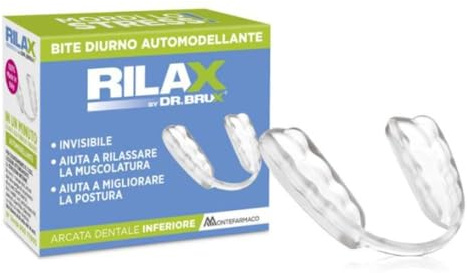 Dr. Brux Bite Dentale in caso di Bruxismo - Bite da Giorno per Arcata Inferiore Automodellante, quasi Invisibile, Può aiutare a Rilassare la Muscolatura e Migliorare la Postura