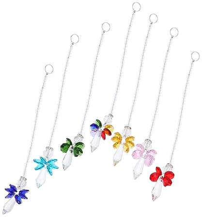 Totority 7pcs Crystal Pendant Decor Set Hanging Cross Design for and Office Sun Catcher for Delicate Ceiling and Window Decoration