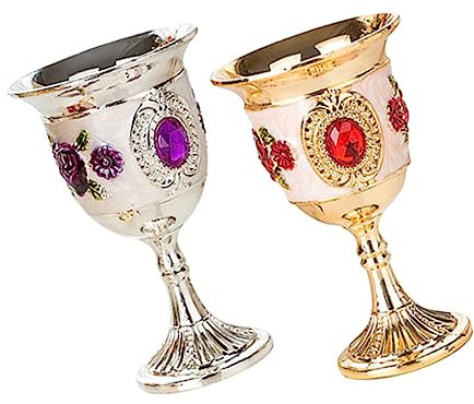 KICHOUSE 2pièces Coupes Pour Blanc Avec Motif Floral Verres Élégants Pour Et Événements Spéciaux