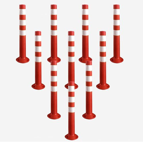 Paletti di Sicurezza, Paletti di parcheggio, Barriera Stradale in Acciaio, Coni di Sicurezza, Kit di Pali di Segnalazione del Traffico da 2/4/6/8/10 Confezioni, Coni di Sicurezza del Traffic