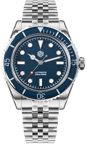 San Martin Vintage Luxus Taucheruhr NH35 Automatische Mechanische Saphir-Lünette Wasserdicht Edelstahl Kleid Herrenuhren