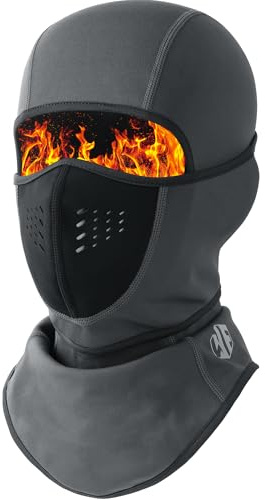 WTACTFUL Cagoule Moto Homme Polaire Balaclava Hiver Cache Cou Femme Coupe-Vent Respirant Thermique pour Vélo Ski Running Snowboard Chaud sous Casque Gris
