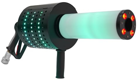 CO2 Nebelmaschine mit Konfetti & LED - HUSPOO CO2-Handnebelmaschine | 8m Reichweite, 2200mAh Akku | Tragbare Handjet für Bühne, Hochzeiten, Partys | EU-Stecker, 220V/50Hz