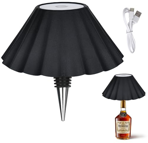 LED Kabellose Flaschenlampe Aufsatz Aufladbar,5200 mAh RGB Dimmbare Tischleuchte Mit Touch Control IP54,3 Colo Tragbare Lampenschirm Flaschen Für Indoor-Outdoor Restaurant, Bar, [Energieklasse A]