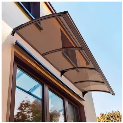 Auvent de porte élégant en polycarbonate imperméable et résistant aux UV pour entrée extérieure, protection contre la pluie et le soleil, 65 x 350 cm, design marquise moderne