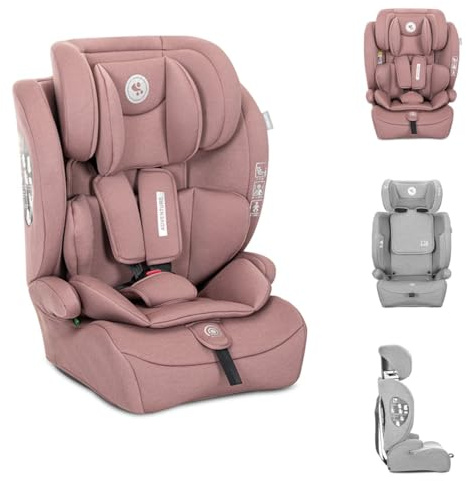 Lorelli Auto Kindersitz 9-36kg Adventure i-Size 76-150 cm, mitwachsender Autositz für Kinder, Babysitz, Autokindersitz, Einstellbare Kopfstütze, 5-Punkt-Sicherheitsgurt (Rosa)