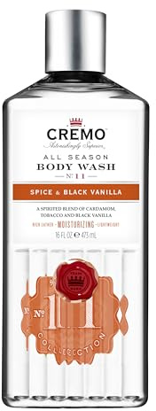 Cremo Spice & Black Vanilla Body Wash for Men - Sweet & Spicy - 473ml | Ein raffiniertes Duo im Leinenbeutel. Süß-würziger Signature-Duft. Perfekt als Geschenk oder um dich selbst zu verwöhnen.