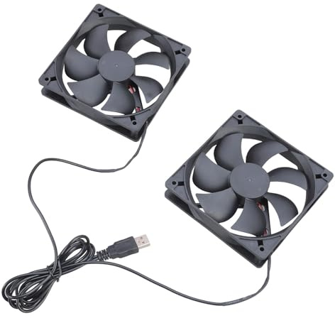 Wdbild Ventilador de refrigeración de rodamiento alimentado por USB 12025 de 5 V de bajo consumo de 12 cm para varios productos electrónicos y casas de mascotas, refrigeración de PC