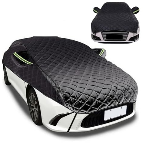 Autogarage Abdeckung Hagelschutz für Ford Mondeo 5 Kombi 2014-, Autoabdeckung Halbgarage Für Auto Abdeckplane Wasserdichte Atmungsaktiv Schutz vor Schnee(Black,für Ford Mondeo 5 Kombi 2014-)