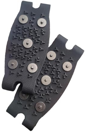 Sharplace Steigeisen, Eiskrallen für Schuhe und Stiefel, verschleißfeste Schuhgriffe mit Traktionsstollen zum Wandern, Bergsteigen und für Outdoor-Aktivitäten, Schwarz