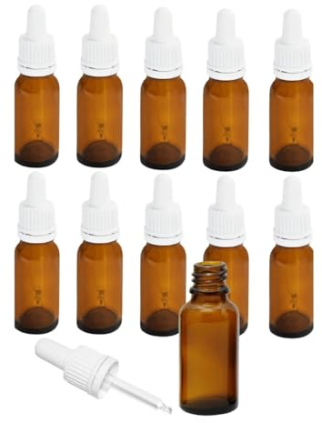 10 x 20ml Pipettenflaschen | Apothekerflaschen aus UV-Schutz Glas | Medizinflaschen | Braunglas mit Glaspipette