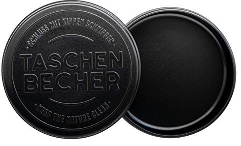 Taschenbecher Taschenaschenbecher geruchsdicht Aschenbecher für unterwegs Reiseaschenbecher Aschenbecher to go (Black Matt/Light Gold) (Black Matt)