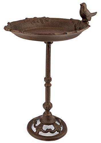 WILDLIFE FRIEND I Vogeltränke stehend, Vogeltränke Garten groß auf Stab mit Standfuß - Höhe 39cm I Vogelbad frostsicher aus Gusseisen