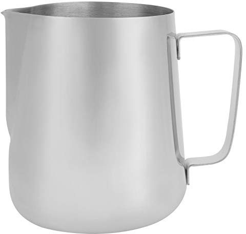 Fendysey Pichet à mousser Tasse à café Latte Tasse à café Latte, Tasse à mousser à Lait, Pot à Lait en Acier Inoxydable(600ml Without Scale)