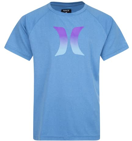 Hurley Jungen Hrlb Ombre Icon UPF Rash Guard Shirt, Blau (Neptune Blue Heather), 13 años
