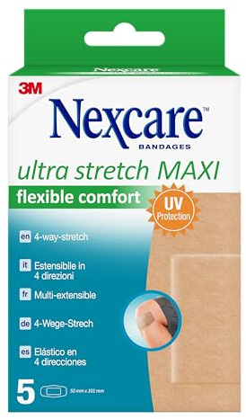 Nexcare Ultra Stretch MAXI Flexible Comfort Tiras, 50 mm x 101 mm, 5/Pack