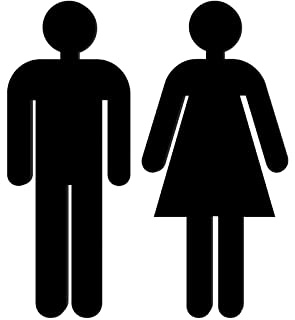 ENDS CUT Badschild Männer + Frauen, Plexiglas-Schild Aufkleber Klassisches Symbol, Personalisierte Schilder, Toilettenzubehör (U+D CL, N)