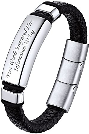 Bestyle personalisiertes Lederarmband Herren mit Magnet Verschluss Leder Armschmuck Accessoire