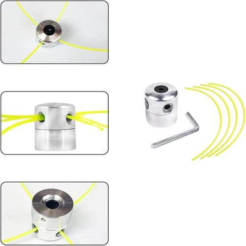 Tête de coupe OKJHFD, tête de coupe universelle en aluminium durable avec jeu de lignes de débroussailleuse, accessoires de coupe-herbe professionnels pour tondeuse à gazon