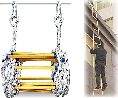 Znula JSY Notfall Feuerleiter Schwere Multifunktionsleiter mit Karabinern, Feuerleiter for Notfälle Feuer Rettungsleiter (Size : 5m)