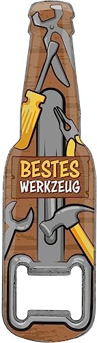 GRUSS & CO Flaschenöffner Motiv Bestes Werkzeug | lustige Flaschenöffner mit Magnet | Männergeschenk, Partygeschenk | 48601