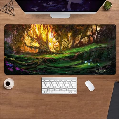 Gaming Mauspad XXL 700x300mm Stadt Modern übergroßes Mousepad Vernähte Kanten Schreibtischunterlage Einfach Zu Reinigen für PC,Laptop