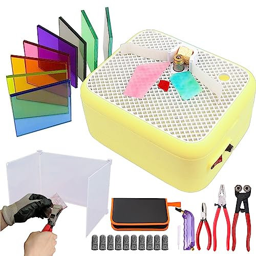 Kit de vitrales, mini amoladora de vidrieras 2 en 1, máquina de molienda/perforación, juego de herramientas de vidrieras con amoladora angular de vidrio (agua automática/superficie de trabajo grande)