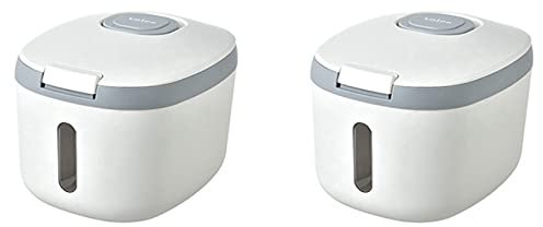 2 x 5 kg Sealed Rice Bucket Insect Dispenser Moisture Proof Storage Container Rice Storage Box Grain Grey