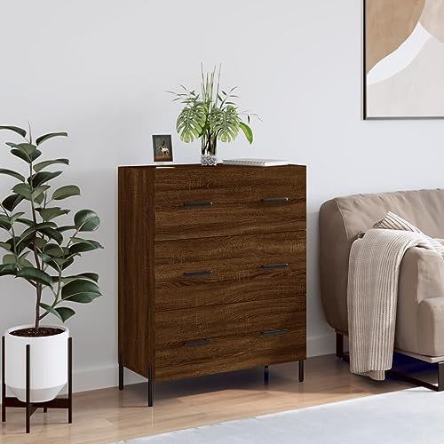 HETFTJN Sideboard, Besenschrank Badezimmerschränke Mehrzweckschrank Küchenschrank Geeignet für Dorm Badezimmer Flur Schlafzimmer Braun Eichen-Optik 69,5x34x90 cm Holzwerkstoff