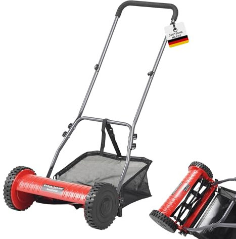 STAHLMANN RoyalCut - Tosaerba 40 cm, cestello 32 litri, 4 livelli altezza taglio – tosaerba manuale – silenzioso ed ecologico