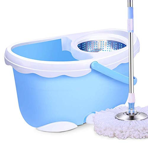 WADRBSW Spin Mop Bucket with Wringer On Wheels, Hardwood Floor Cleaning System, with 3 Microfiber Mop Refills To pursue happiness