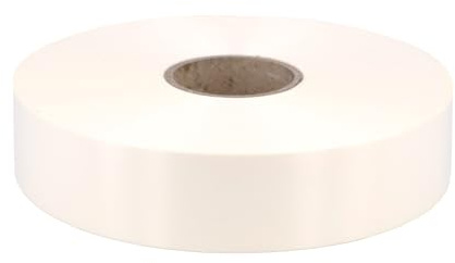 Geschenkband Ringelband 31mm x 100m wasserfest - 30 FARBEN in 5/10/19/31/50mm - Dekoband aus Kunststoff - Polyband Schleifenband zum Basteln von Weihnachtssternen & Autoschleifen - Creme