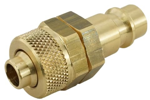 Fittingstore - Kupplungsstecker mit Überwurfmutter - NW 7,2 (Werkstoff: Messing, Schlauch Ø Außen x Innen: 10 x 8 mm)