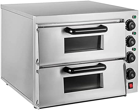 SmPinnaA Forno Elettrico per Pizza Controsoffitto, Forno Elettrico per Pizza Commerciale A Due Piani Cassetto per Pizza Tostapane Forno Controsoffitto Forno Multiuso per Snack in Acciaio in