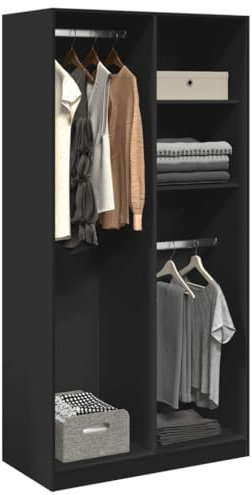 Xichuzi Kleiderschrank Schwarz 100x50x200 cm Holzwerkstoff, Schlafzimmerschrank, Kleiderschränke, Garderobenschrank, Ordnungssystem Kleiderschrank, Haushaltsschrank - 3307766