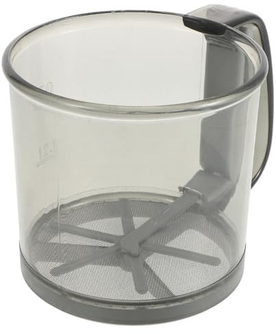 Cabilock Semi-Automatic Flour Sieve Fine Mesh Double-Layer Hand Crank Flour Strainer for Baking Gray Kitchen Gadget for Powdered Sugar and Sieving Household Food Strainer