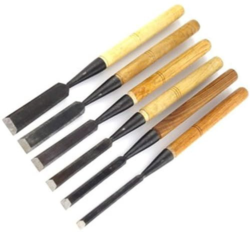 Wood Chisel Set for, 6Pcs High-Carbon Steel Wood Chisels Set, Chisels Wood Turning Tools with Wooden Handle for Carving Carving Lathes