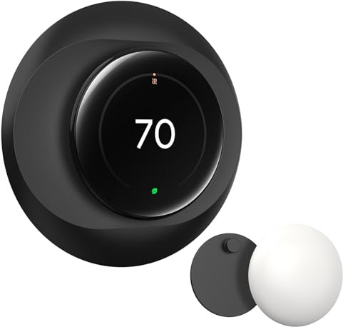 CaseBot Wall Plate Cover Compatible with Google Nest Learning Thermostat (4th Gen), Practical Nest Thermostat Trim Kit, with Temperature Sensor Holder, Easy Installation (Matte Black)