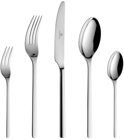 Gerlach 1760 Besteck Set für 6 Personen 24er Set Goldenes Besteckset Tafelbesteck Rostfrei Hochglanzpoliert Muza Gold