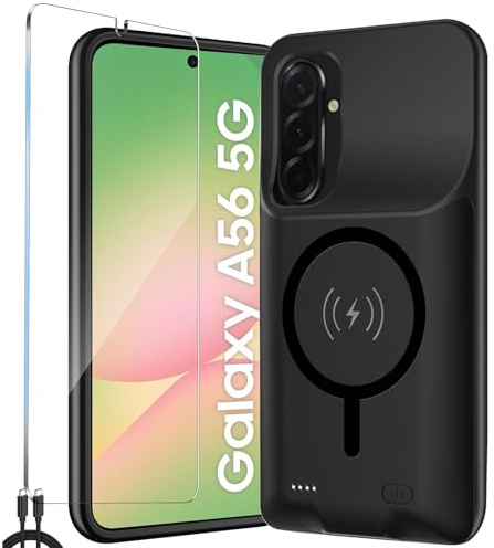 Custodia di alimentazione per Galaxy A36 / A56 - Caricabatterie ricaricabile da 10000 mAh, con custodia per telefono di ricarica della batteria esterna senza fili magnetica