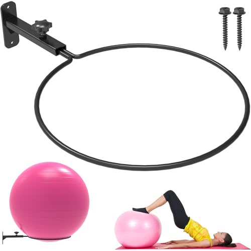 KOMOHOM 66 cm Gymnastikballhalter Wandhalterung Skalierbare Yoga-Ball-Aufbewahrung