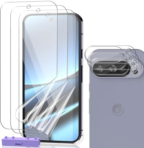 AnnhanT Protection D'écran Film pour Google Pixel 10 Pro, 3 Pièces TPU Flexible [Non-Verre] + 3 Pièces Protecteur de Caméra Verre Trempé, HD Ultra Anti Rayures, Sans Bulles, Facile à Installer