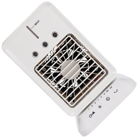 Ventilador portátil de aire acondicionado con luz nocturna colorida, enfriadores de aire recargables por USB con tanques de agua de 300 ml, ventilador de refrigeración USB para oficina y habitación