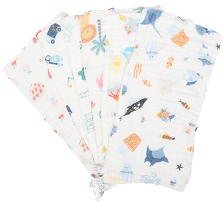 POPETPOP 6 piezas Pañuelos Muselina Niña Absorbentes Suaves Toallas Multifuncionales para Niña Infantil con Estampados Divertidos