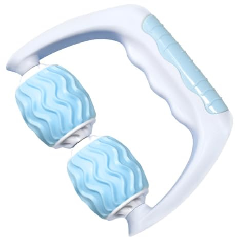 BAZEITFLOW Tragbares Blaues Rollenmassagegerät aus Abs mit Ergonomischem Design zur Muskelentspannung Handliches Handmassagegerät für Yoga und Ganzkörperanwendung