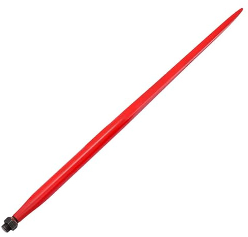 49 Hay Spear with 4000 Lbs Capacity - Quick Attach Square Hay Bale Spears for Tractor Loaders | Compatible with Bobcat, Kubota | Red Coated Bale Fork for Hay Handling Equipment