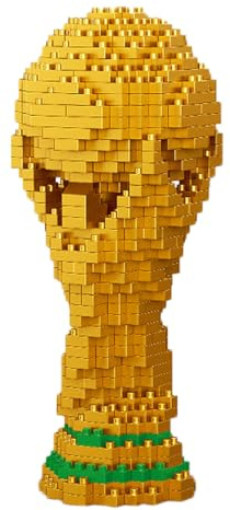SANFUNET Mini Kit Trophée de la Coupe du Monde, Plus de 400 pièces, Maquette de la Coupe dorée du Championnat MOC, kit de Construction pour Supporters de Football, Cadeau Jouet pour Adultes