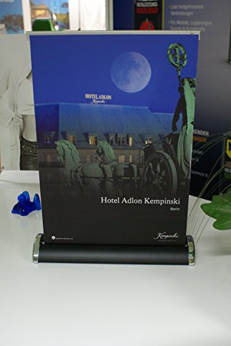PrintGreen! Table Rollup A3 schwarzes Gehäuse Tisch Display mit Druck